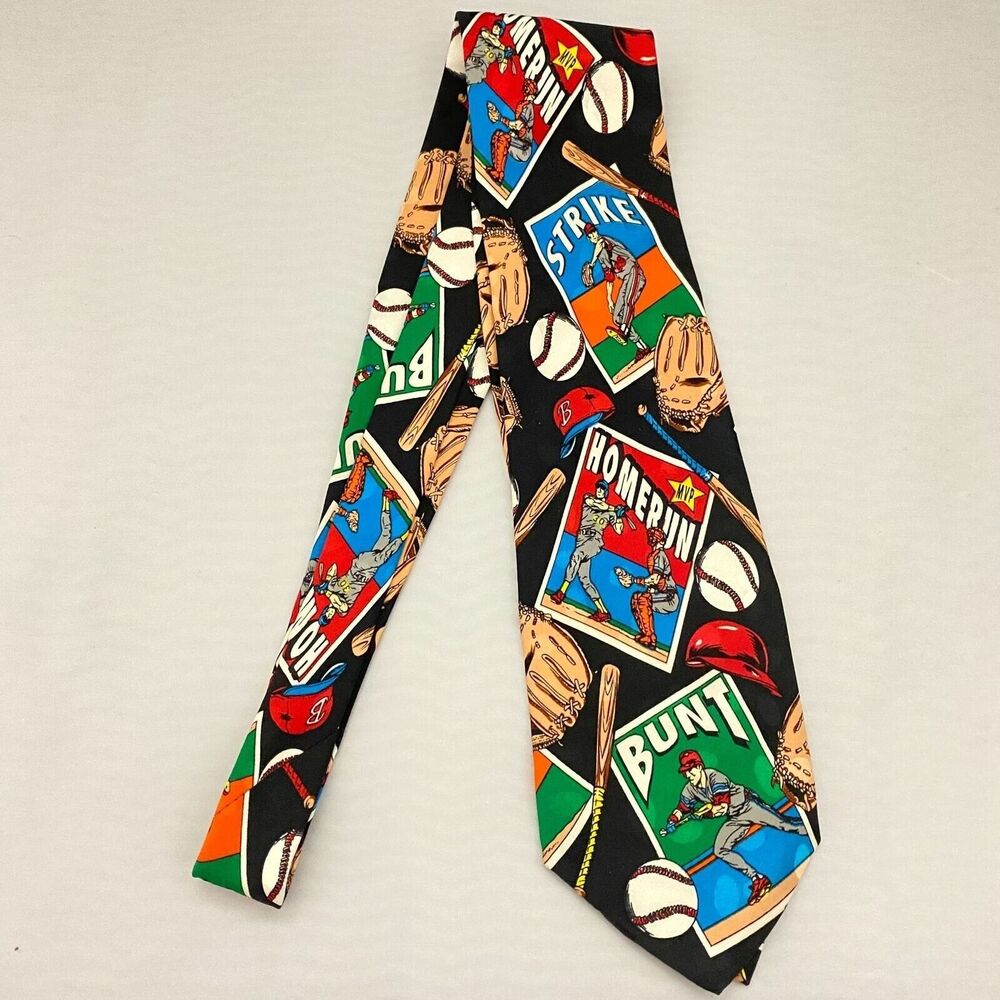 #5587 Addiction Men's Vintage Novelty Sports Baseball Necktie, Tie 58X4